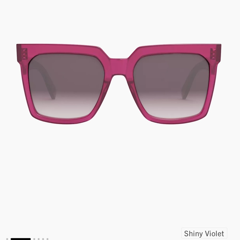 NEW🚨Celine Bold 3 Dots 55MM Oversized Square Sunglasses Shiny Violet/Gradient